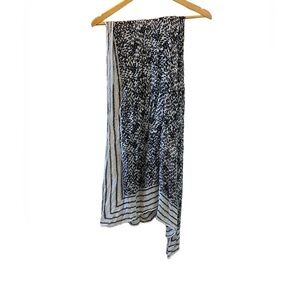 Lightweight Semi Sheer Blue & White Printed Scarf